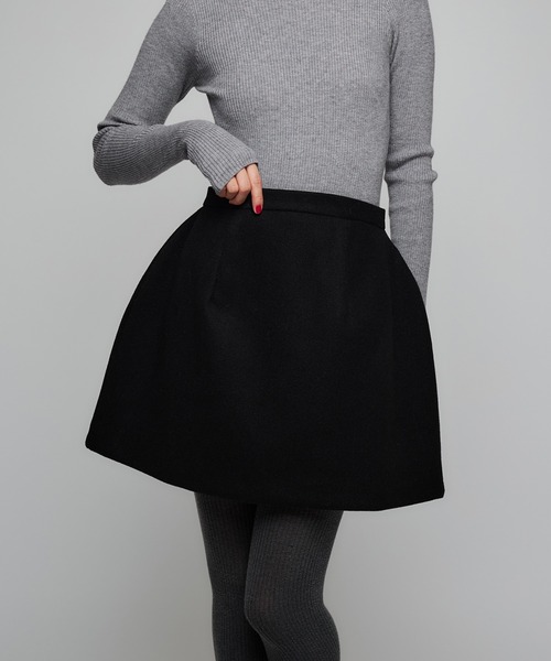 Narcissus（ナルシス）の「ウールミニスカート/台形（スカート・レディース・ブラック/レッド・FREE）」の2枚目の写真