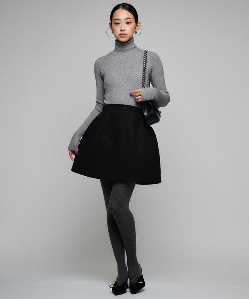 Narcissus（ナルシス）の「ウールミニスカート/台形（スカート・レディース・ブラック/レッド・FREE）」の3枚目の写真