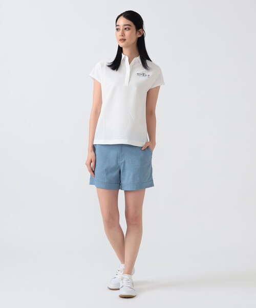 BEAMS GOLF（ビームスゴルフ）の「PURPLE LABEL / リネンライク 裾ダブル ショートパンツ（その他パンツ・レディース・ネイビー/ベージュ/サックスブルー・MEDIUM/LARGE/SMALL）」の7枚目の写真