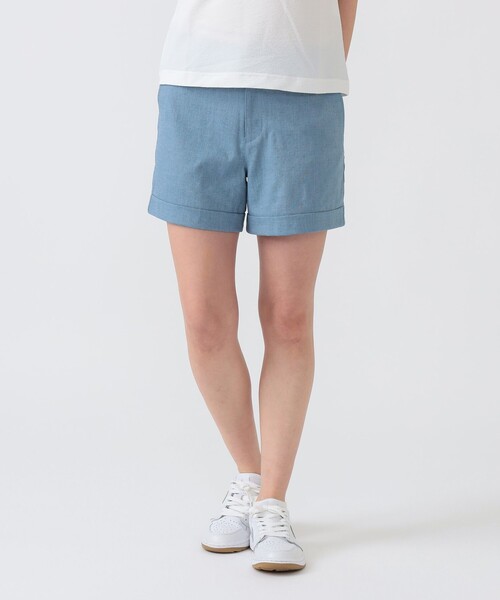 BEAMS GOLF（ビームスゴルフ）の「PURPLE LABEL / リネンライク 裾ダブル ショートパンツ（その他パンツ・レディース・ネイビー/ベージュ/サックスブルー・MEDIUM/LARGE/SMALL）」の13枚目の写真