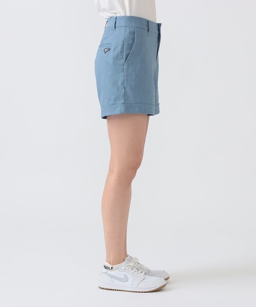 BEAMS GOLF（ビームスゴルフ）の「PURPLE LABEL / リネンライク 裾ダブル ショートパンツ（その他パンツ・レディース・ネイビー/ベージュ/サックスブルー・MEDIUM/LARGE/SMALL）」の17枚目の写真