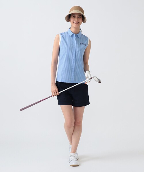 BEAMS GOLF（ビームスゴルフ）の「PURPLE LABEL / リネンライク 裾ダブル ショートパンツ（その他パンツ・レディース・ネイビー/ベージュ/サックスブルー・MEDIUM/LARGE/SMALL）」の19枚目の写真
