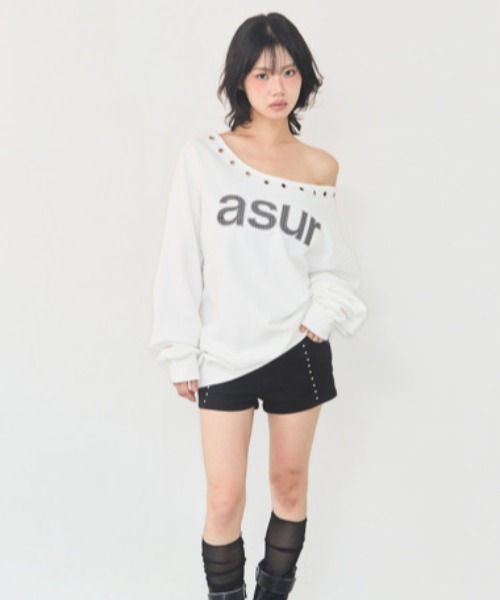 as you are(アズユーアー)の「◇ASYOUARE◇ブランド直輸入正規品/AU ワンショルダー ボートネック スウェット シャツ AU ONE SHOULDER BOATNECK SWEAT SHIRT(スウェット・レディース・ブラック/グレー/ホワイト・FREE)」の4枚目の写真