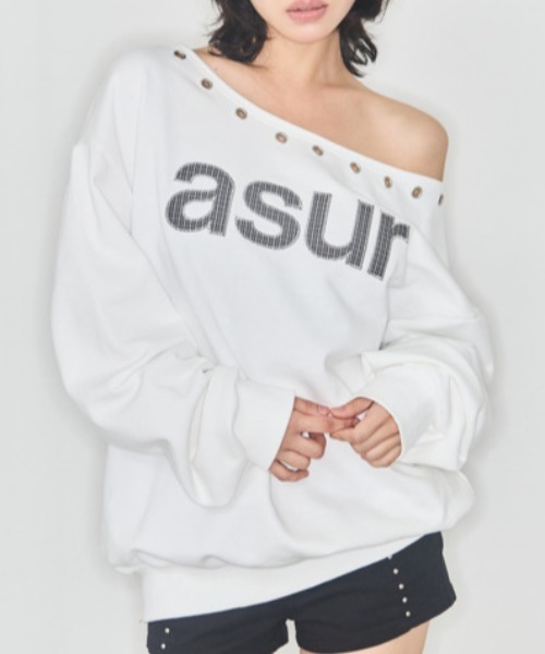 as you are(アズユーアー)の「◇ASYOUARE◇ブランド直輸入正規品/AU ワンショルダー ボートネック スウェット シャツ AU ONE SHOULDER BOATNECK SWEAT SHIRT(スウェット・レディース・ブラック/グレー/ホワイト・FREE)」の6枚目の写真