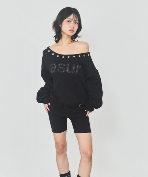 as you are(アズユーアー)の「◇ASYOUARE◇ブランド直輸入正規品/AU ワンショルダー ボートネック スウェット シャツ AU ONE SHOULDER BOATNECK SWEAT SHIRT(スウェット・レディース・ブラック/グレー/ホワイト・FREE)」の11枚目の写真