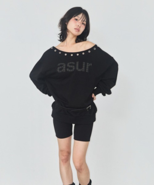 as you are(アズユーアー)の「◇ASYOUARE◇ブランド直輸入正規品/AU ワンショルダー ボートネック スウェット シャツ AU ONE SHOULDER BOATNECK SWEAT SHIRT(スウェット・レディース・ブラック/グレー/ホワイト・FREE)」の13枚目の写真