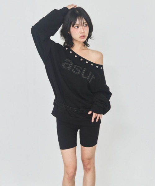 as you are(アズユーアー)の「◇ASYOUARE◇ブランド直輸入正規品/AU ワンショルダー ボートネック スウェット シャツ AU ONE SHOULDER BOATNECK SWEAT SHIRT(スウェット・レディース・ブラック/グレー/ホワイト・FREE)」の12枚目の写真