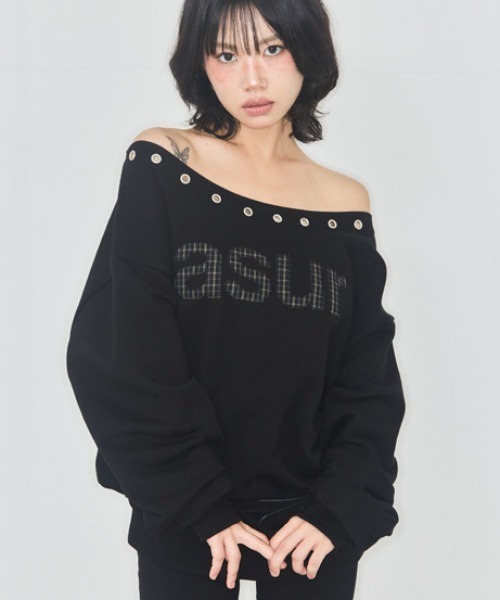 as you are(アズユーアー)の「◇ASYOUARE◇ブランド直輸入正規品/AU ワンショルダー ボートネック スウェット シャツ AU ONE SHOULDER BOATNECK SWEAT SHIRT(スウェット・レディース・ブラック/グレー/ホワイト・FREE)」の9枚目の写真