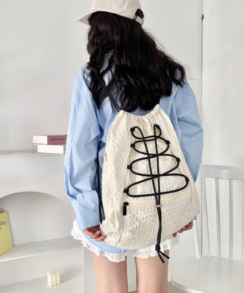 セール】チェックドローコードナップサック（バックパック/リュック