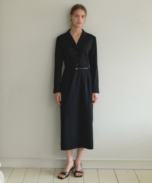 OCTETTE（オテット）の「MAYBE TAILORED OPS_LONG（ワンピース・レディース・ブラック・SMALL/MEDIUM）」の3枚目の写真