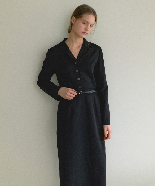 OCTETTE（オテット）の「MAYBE TAILORED OPS_LONG（ワンピース・レディース・ブラック・SMALL/MEDIUM）」の4枚目の写真