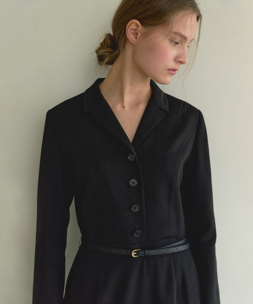OCTETTE（オテット）の「MAYBE TAILORED OPS_LONG（ワンピース・レディース・ブラック・SMALL/MEDIUM）」の5枚目の写真