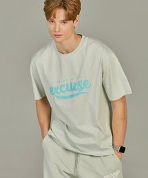 ECプレミアムオーバーサイズハーフTシャツミントXブルー