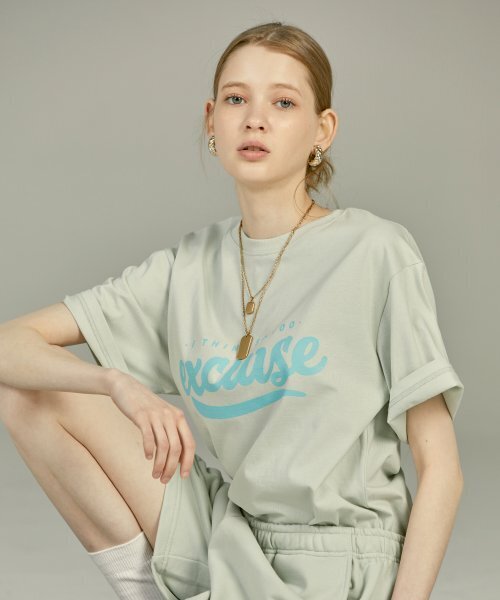 EXCURSE（エクスカース）の「ECプレミアムオーバーサイズハーフTシャツミントXブルー（Tシャツ/カットソー・レディース・その他・MEDIUM/LARGE/X-LARGE）」の8枚目の写真