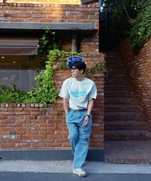 EXCURSE（エクスカース）の「ECプレミアムオーバーサイズハーフTシャツミントXブルー（Tシャツ/カットソー・レディース・その他・MEDIUM/LARGE/X-LARGE）」の5枚目の写真