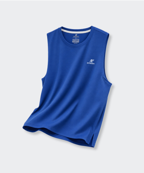 AFRESH(アフレッシュ)の「エアメッシュスリーブレス_ブルー (ランニング スイム ヘルス)(Tシャツ/カットソー・レディース・その他・SMALL/MEDIUM/LARGE/X-LARGE)」の2枚目の写真