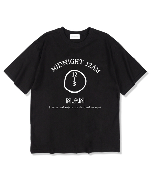 MIDNIGHT12AM(ミッドナイト12エーエム)の「12M.AMロゴ 半袖Tシャツ ブラック(Tシャツ/カットソー・メンズ・その他・LARGE/X-LARGE/XX-LARGE)」の1枚目の写真