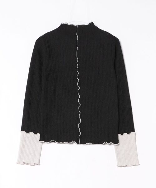 INTERPLANET（インタープラネット）の「フクレジャガード袖配色切替メロートップス（Tシャツ/カットソー・レディース・アイボリー/ブラック/チャコールグレー・FREE）」の2枚目の写真