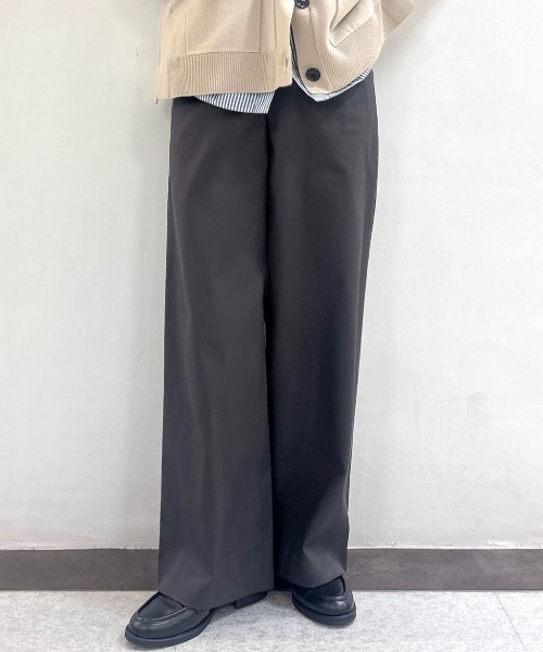 human woman（ヒューマンウーマン）の「◆【4サイズ展開/ウォッシャブル】ダブルクロスセミワイドパンツ（その他パンツ・レディース・ベージュ系その他2/グレー系その他・SMALL/MEDIUM/LARGE/X-SMALL）」の5枚目の写真