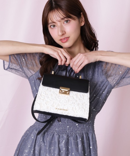 JILL by JILL STUART(ジルバイジルスチュアート)の「◇フラップレースバッグ(ハンドバッグ・レディース・ブラック/ホワイト・FREE)」の5枚目の写真