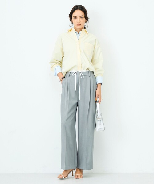 NOLLEY’S Sophi（ノーリーズソフィ）の「ウォッシャブルWウエストワイドパンツ（その他パンツ・レディース・グレー/アイボリー・38/36/34）」の6枚目の写真