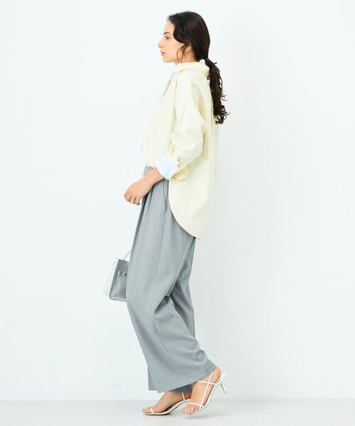 NOLLEY’S Sophi（ノーリーズソフィ）の「ウォッシャブルWウエストワイドパンツ（その他パンツ・レディース・グレー/アイボリー・38/36/34）」の7枚目の写真