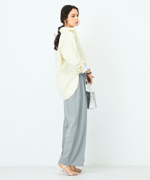 NOLLEY’S Sophi（ノーリーズソフィ）の「ウォッシャブルWウエストワイドパンツ（その他パンツ・レディース・グレー/アイボリー・38/36/34）」の9枚目の写真