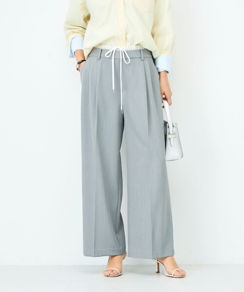NOLLEY’S Sophi（ノーリーズソフィ）の「ウォッシャブルWウエストワイドパンツ（その他パンツ・レディース・グレー/アイボリー・38/36/34）」の10枚目の写真