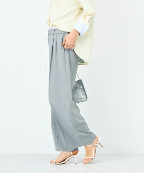 NOLLEY’S Sophi（ノーリーズソフィ）の「ウォッシャブルWウエストワイドパンツ（その他パンツ・レディース・グレー/アイボリー・38/36/34）」の11枚目の写真