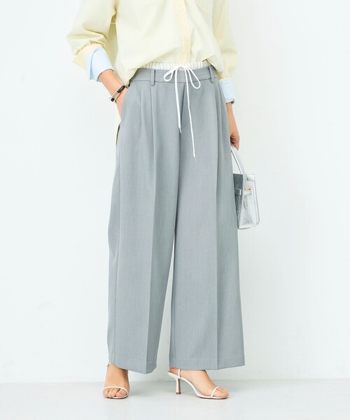 NOLLEY’S Sophi（ノーリーズソフィ）の「ウォッシャブルWウエストワイドパンツ（その他パンツ・レディース・グレー/アイボリー・38/36/34）」の14枚目の写真