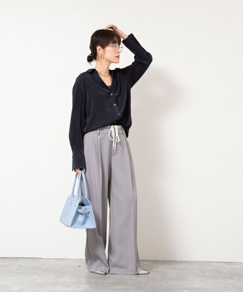 NOLLEY’S Sophi（ノーリーズソフィ）の「ウォッシャブルWウエストワイドパンツ（その他パンツ・レディース・グレー/アイボリー・38/36/34）」の16枚目の写真