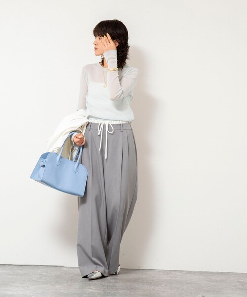 NOLLEY’S Sophi（ノーリーズソフィ）の「ウォッシャブルWウエストワイドパンツ（その他パンツ・レディース・グレー/アイボリー・38/36/34）」の17枚目の写真