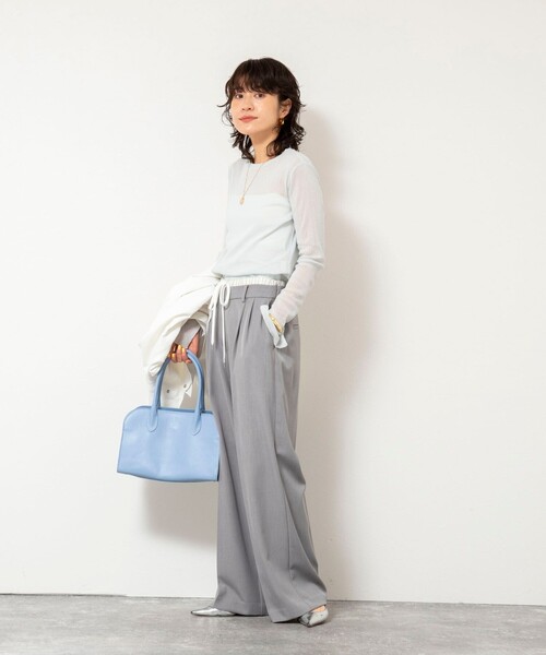 NOLLEY’S Sophi（ノーリーズソフィ）の「ウォッシャブルWウエストワイドパンツ（その他パンツ・レディース・グレー/アイボリー・38/36/34）」の18枚目の写真