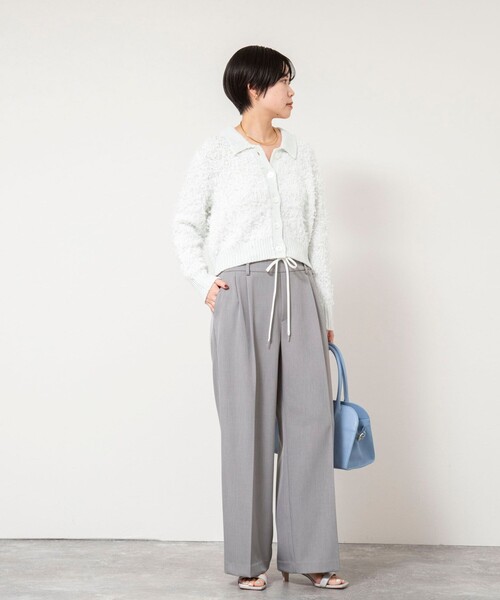 NOLLEY’S Sophi（ノーリーズソフィ）の「ウォッシャブルWウエストワイドパンツ（その他パンツ・レディース・グレー/アイボリー・38/36/34）」の19枚目の写真