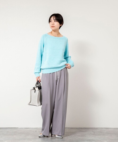 NOLLEY’S Sophi（ノーリーズソフィ）の「ウォッシャブルWウエストワイドパンツ（その他パンツ・レディース・グレー/アイボリー・38/36/34）」の21枚目の写真