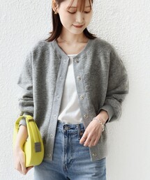 〈手洗い可能〉スライバー スナップ ボタン カーディガン