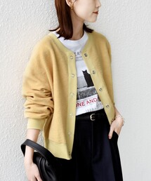 〈手洗い可能〉スライバー スナップ ボタン カーディガン