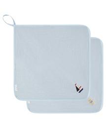 combimini（コンビミニ）の「やわらかループ付きタオル2枚組（カラー）（ハンカチ/ハンドタオル）」