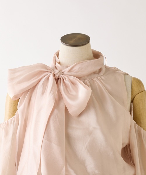 one after another NICE CLAUP(ワンアフターアナザーナイスクラップ)の「アメスリリボンブラウス(シャツ/ブラウス・レディース・ピンクベージュ/ブルー系その他/ドット・FREE)」の12枚目の写真