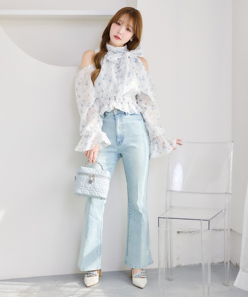 one after another NICE CLAUP(ワンアフターアナザーナイスクラップ)の「アメスリリボンブラウス(シャツ/ブラウス・レディース・ピンクベージュ/ブルー系その他/ドット・FREE)」の20枚目の写真