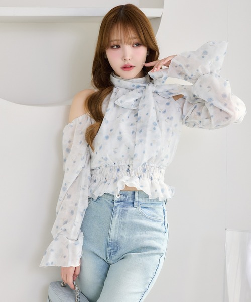 one after another NICE CLAUP(ワンアフターアナザーナイスクラップ)の「アメスリリボンブラウス(シャツ/ブラウス・レディース・ピンクベージュ/ブルー系その他/ドット・FREE)」の22枚目の写真