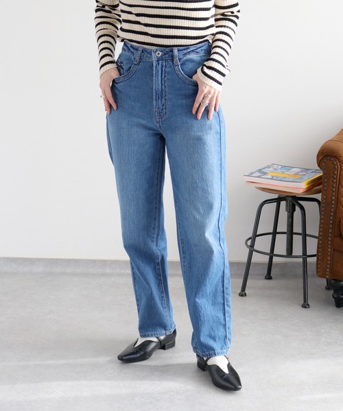 cepo（セポ）の「〈5色展開〉ストレッチクロップドデニムパンツ（デニムパンツ・レディース・ワンウォッシュ/オフホワイト/ブルー系3/ブラウン/ブルー系2・L/M/S）」の4枚目の写真