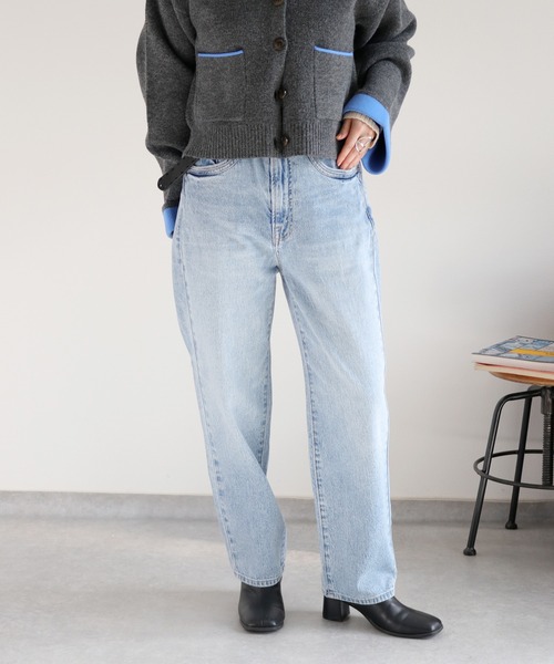 cepo（セポ）の「〈5色展開〉ストレッチクロップドデニムパンツ（デニムパンツ・レディース・ワンウォッシュ/オフホワイト/ブルー系3/ブラウン/ブルー系2・L/M/S）」の5枚目の写真