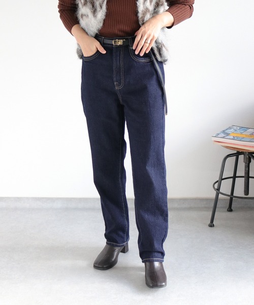 cepo（セポ）の「〈5色展開〉ストレッチクロップドデニムパンツ（デニムパンツ・レディース・ワンウォッシュ/オフホワイト/ブルー系3/ブラウン/ブルー系2・L/M/S）」の3枚目の写真