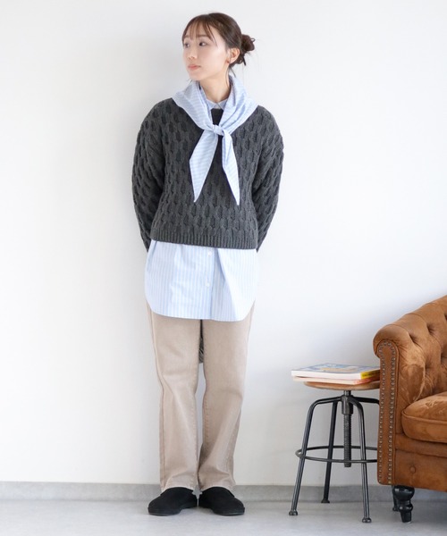 cepo（セポ）の「〈5色展開〉ストレッチクロップドデニムパンツ（デニムパンツ・レディース・ワンウォッシュ/オフホワイト/ブルー系3/ブラウン/ブルー系2・L/M/S）」の6枚目の写真