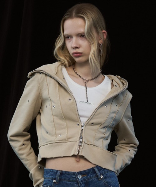 JOSE MOON(ジョゼムーン)の「FORM HOODIE/フォームフーディー(パーカー・レディース・ベージュ/グレー/チャコールグレー・FREE)」の21枚目の写真