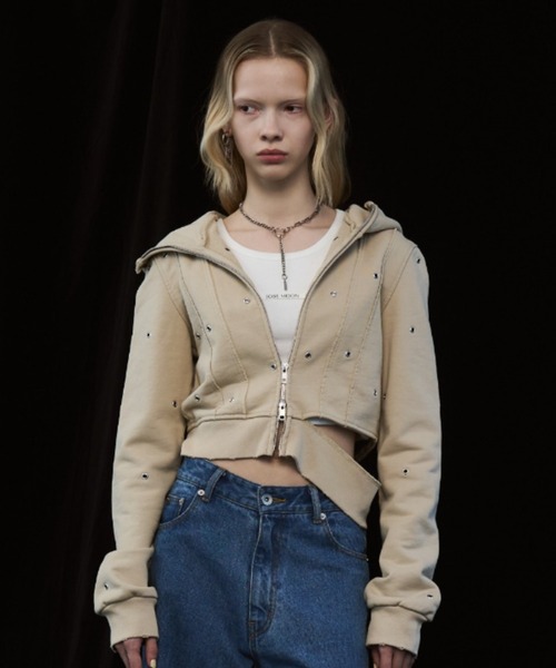 JOSE MOON(ジョゼムーン)の「FORM HOODIE/フォームフーディー(パーカー・レディース・ベージュ/グレー/チャコールグレー・FREE)」の20枚目の写真