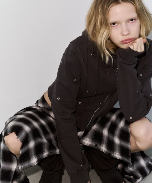 JOSE MOON(ジョゼムーン)の「FORM HOODIE/フォームフーディー(パーカー・レディース・ベージュ/グレー/チャコールグレー・FREE)」の10枚目の写真