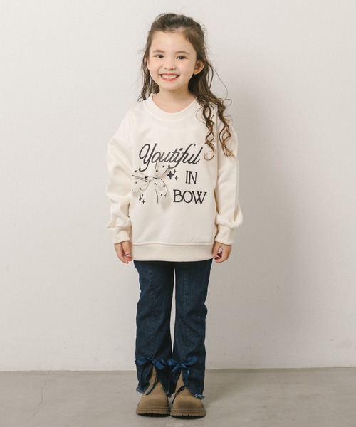 URBAN CHERRY（アーバンチェリー）の「裾フリンジフロントリボンデニム（デニムパンツ・キッズ・ブルー・130cm/110cm/120cm/140cm/150cm）」の6枚目の写真