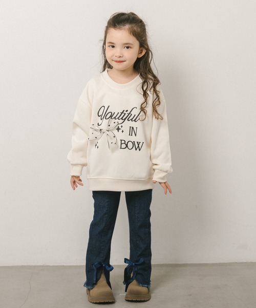 URBAN CHERRY（アーバンチェリー）の「裾フリンジフロントリボンデニム（デニムパンツ・キッズ・ブルー・130cm/110cm/120cm/140cm/150cm）」の7枚目の写真